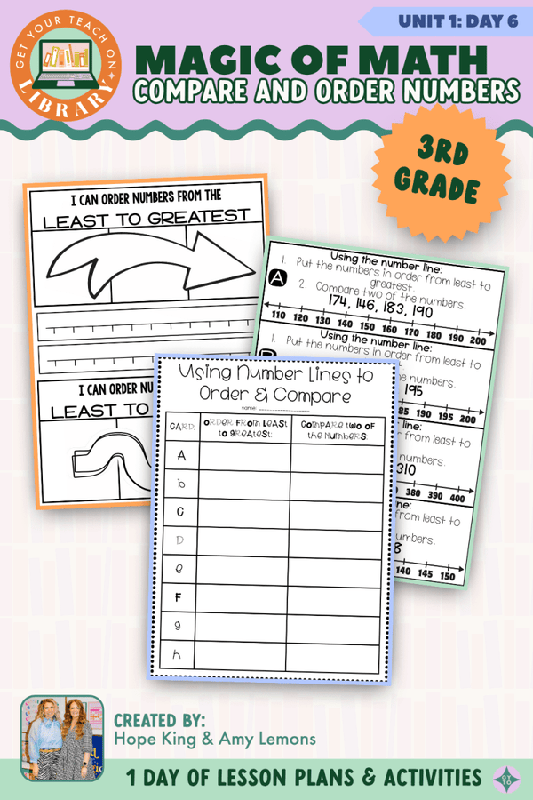3rd Grade Magic of Math Unit 1 Day 6: Compare and Order Numbers by Hope King, Amy Lemons and Get Your Teach On