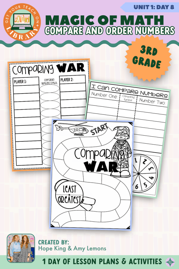 3rd Grade Magic of Math Unit 1 Day 8: Compare and Order Numbers by Hope King, Amy Lemons and Get Your Teach On