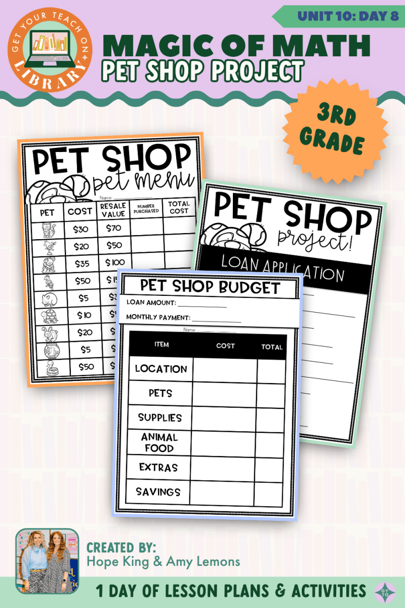 3rd Grade Magic of Math: Unit 10 Day 8 Pet Shop Project - Shop GYTO - Get Your Teach On