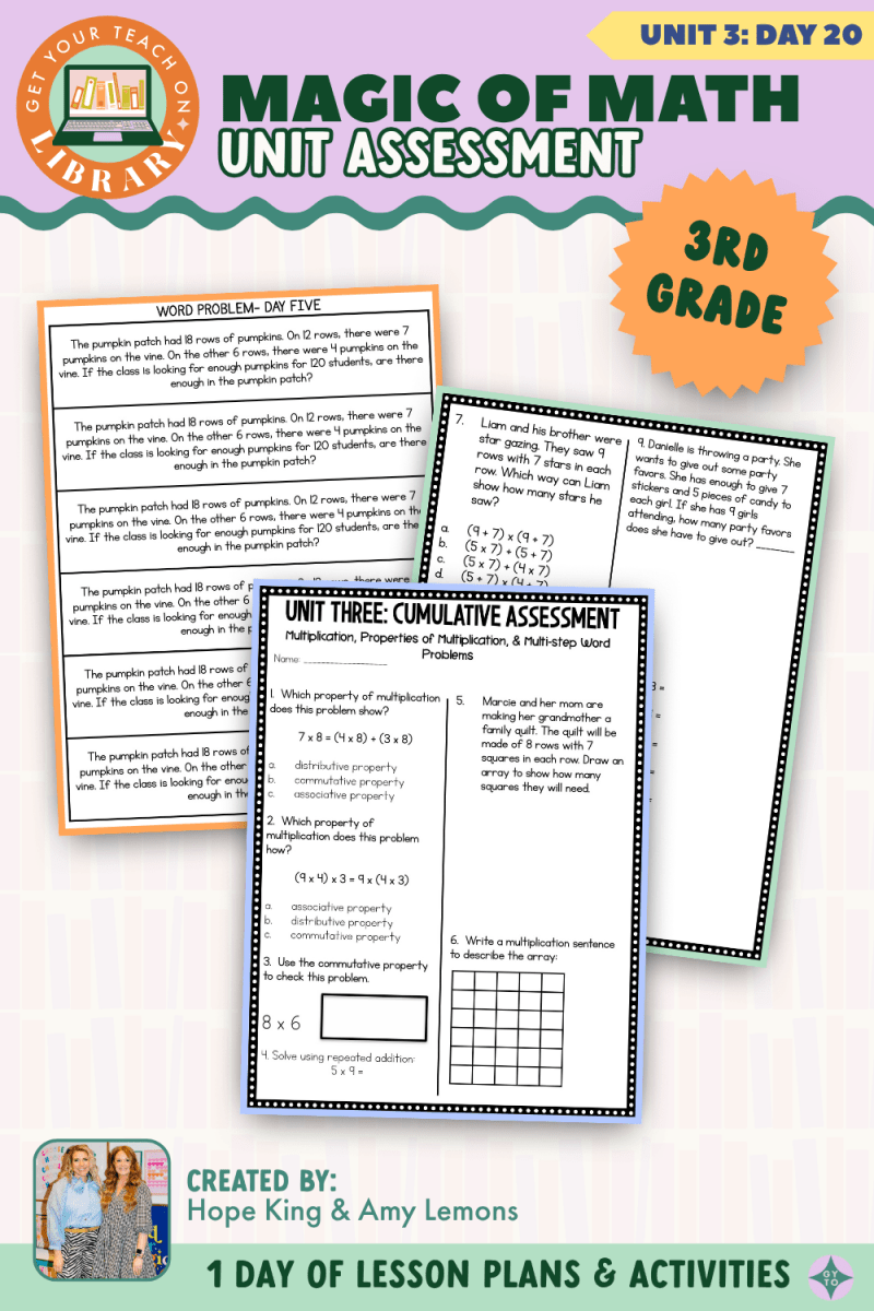 3rd Grade Magic of Math: Unit 3 Day 20 Unit Assessment - Shop GYTO - Get Your Teach On