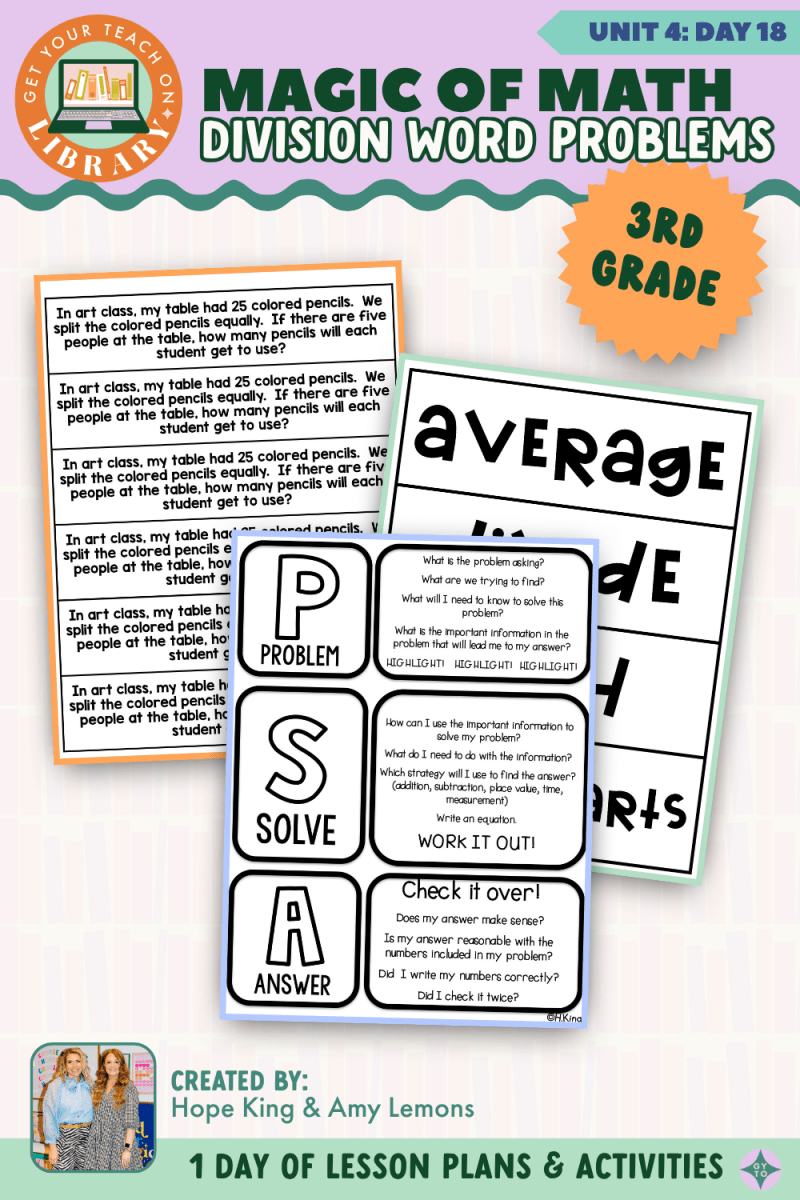 3rd Grade Magic of Math: Unit 4 Day 18 Division Word Problems - Shop GYTO - Get Your Teach On