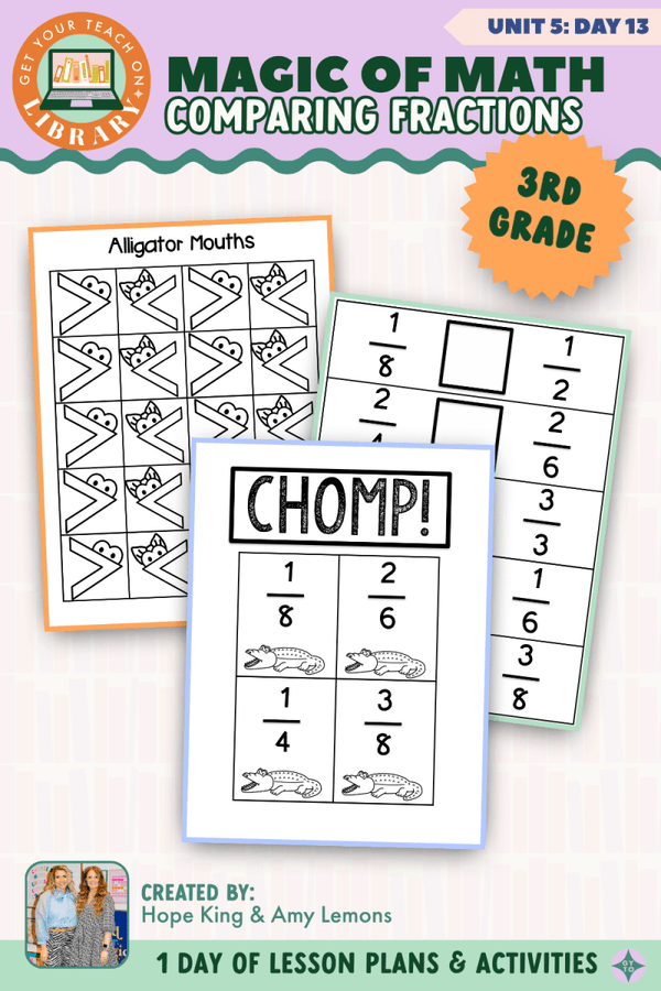 3rd Grade Magic of Math Unit 5 Day 13: Comparing Fractions by Hope King, Amy Lemons and Get Your Teach On