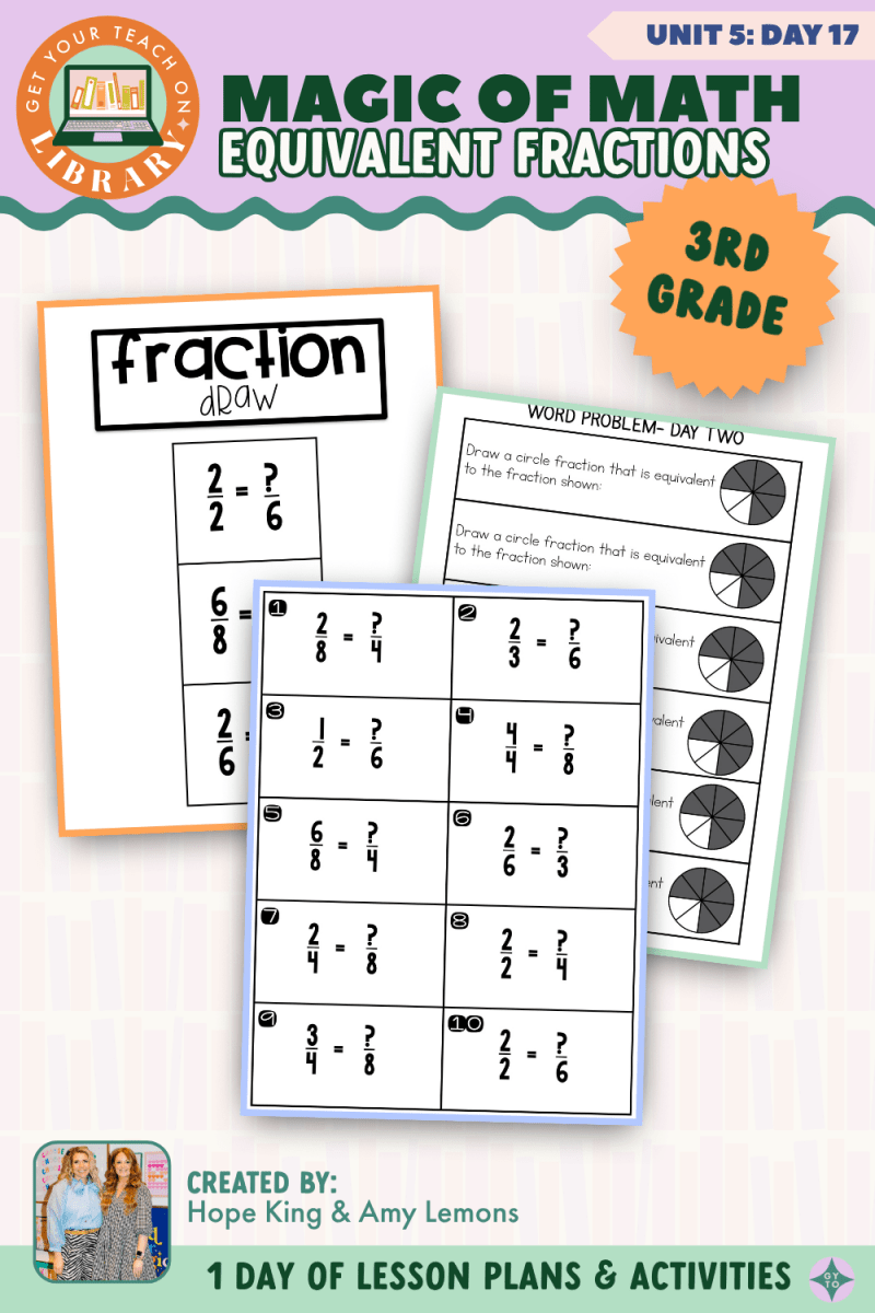 3rd Grade Magic of Math: Unit 5 Day 17 Equivalent Fractions - Shop GYTO - Get Your Teach On