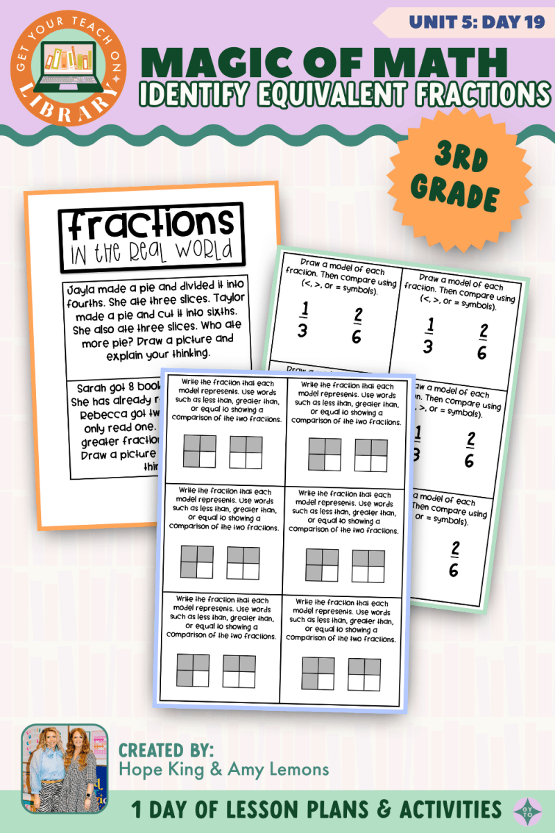3rd Grade Magic of Math: Unit 5 Day 19 Identify Equivalent Fractions - Shop GYTO - Get Your Teach On