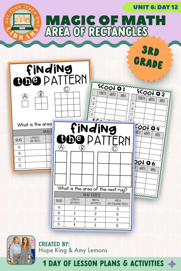 3rd Grade Magic of Math Unit 6 Day 12: Area of Rectangles by Hope King, Amy Lemons and Get Your Teach On