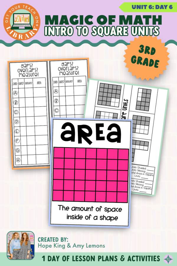 3rd Grade Magic of Math Unit 6 Day 6: Intro to Square Units by Hope King, Amy Lemons and Get Your Teach On