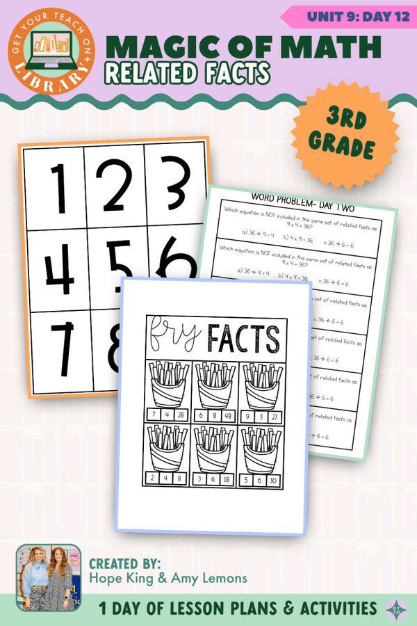 3rd Grade Magic of Math Unit 9 Day 12: Related Facts – printable math lesson by Hope King, Amy Lemons and Get Your Teach On