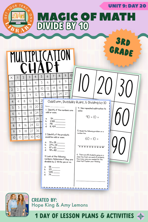 3rd Grade Magic of Math Unit 9 Day 20: Divide by 10 – printable math lesson by Hope King, Amy Lemons and Get Your Teach On
