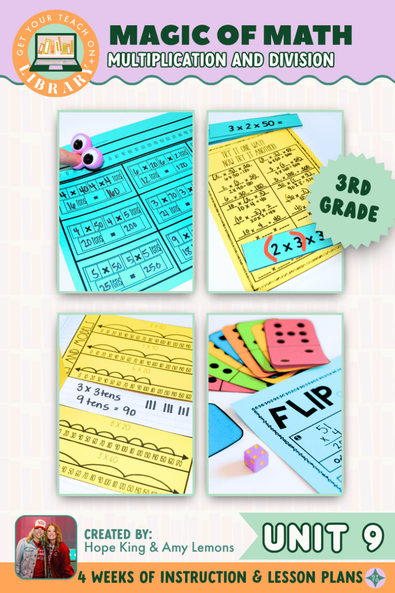 3rd Grade Magic of Math Unit 9: Multiplication Tables & Charts, 2-Digit Multiplication, Related Facts, Division - Shop GYTO - Get Your Teach On