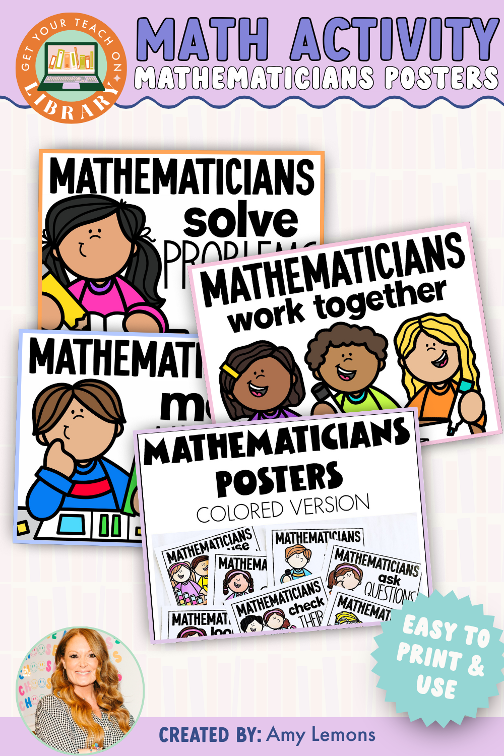 Back to School Math Activity: Mathematicians Posters