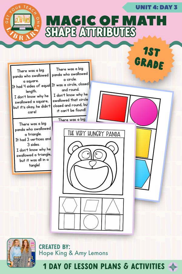 1st Grade Magic of Math Unit 4 Day 3: Shape Attributes – printable math lesson by Hope King, Amy Lemons and Get Your Teach On