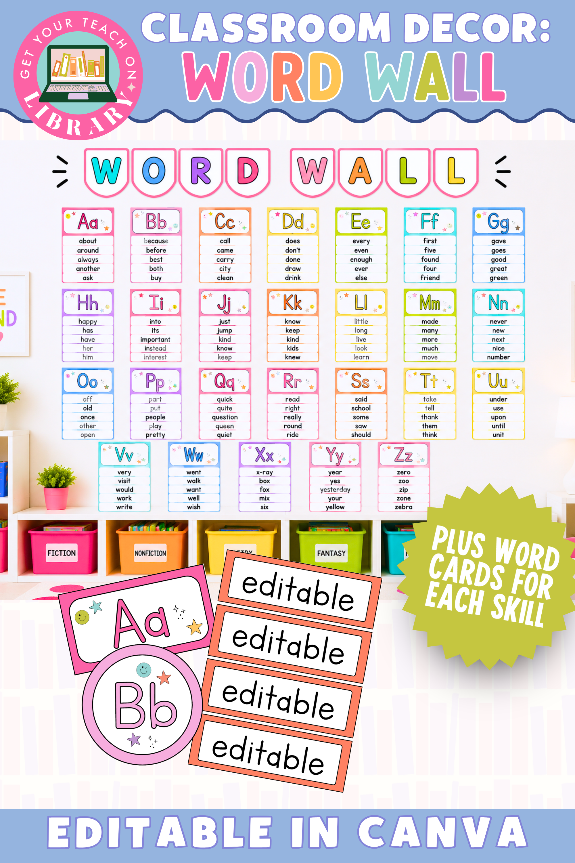 GYTO Classroom Decor: Word Wall | Bulletin Board Display | Bright Classroom Decor