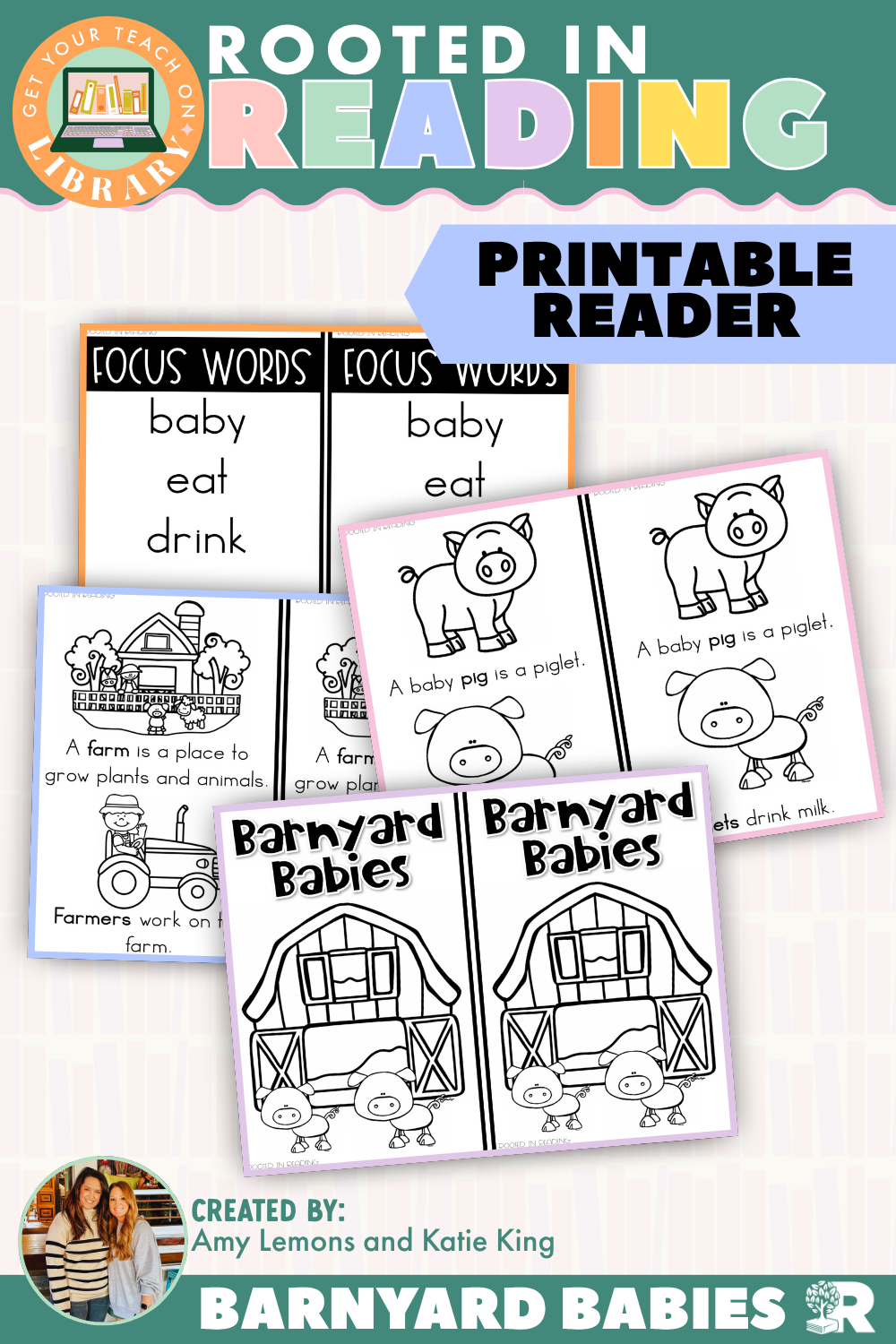 Rooted in Reading Printable Nonfiction Reader: Barnyard Babies