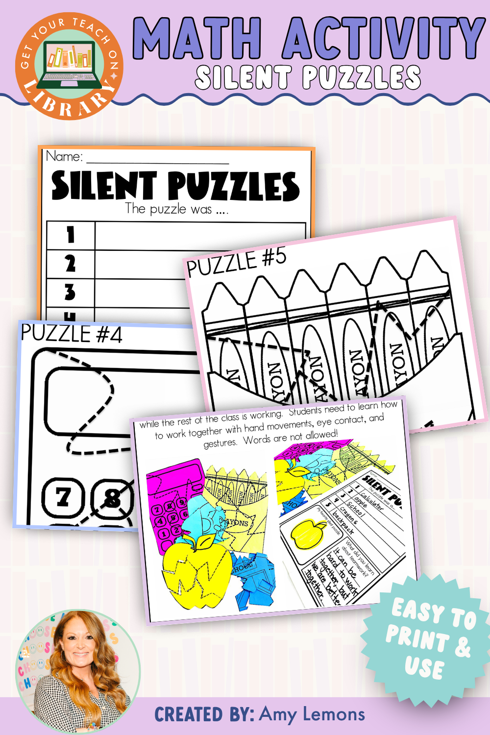 Back to School Math Activity: Silent Puzzles