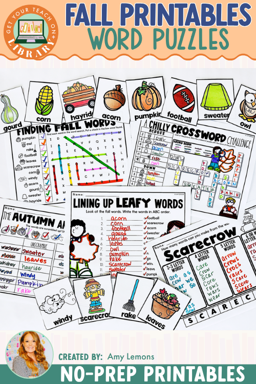 Fall No-Prep Printable: Fall Word Puzzles & Vocabulary Printables