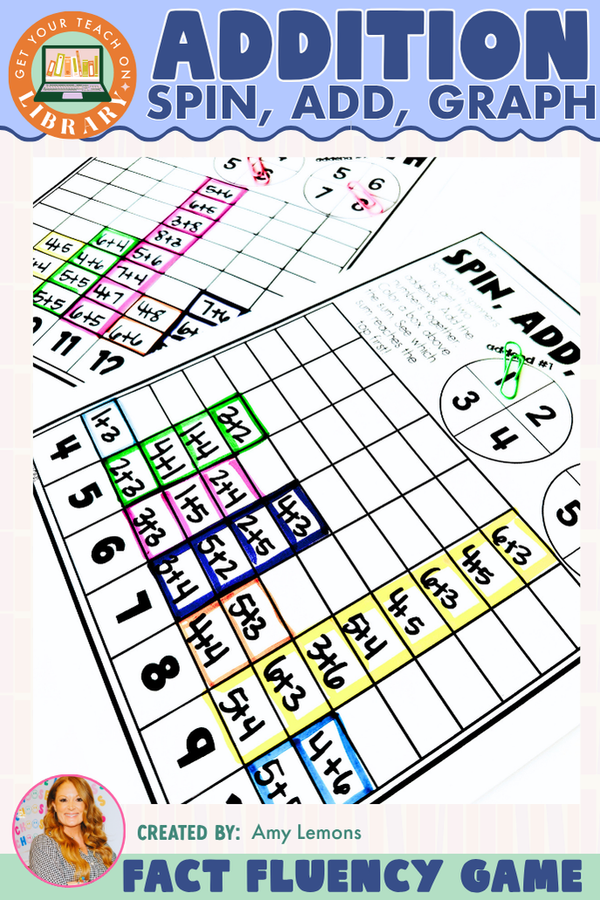 Spin, Add, and Graph Addition Game | Fact Fluency and Graphing Practice