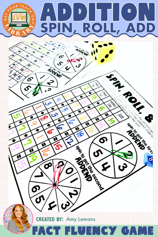 Spin, Roll, and Add Addition Game | Adding Three Addends Fact Fluency