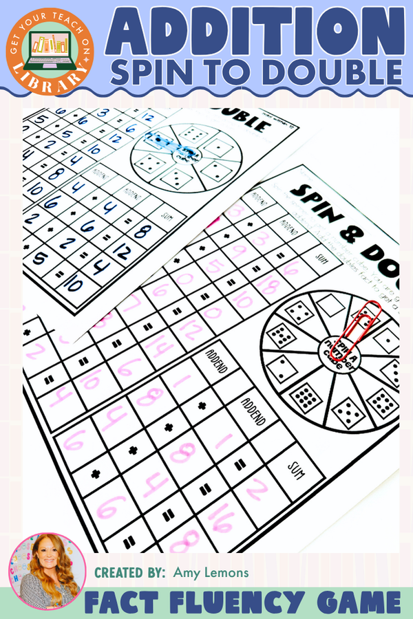 Spin and Double Addition Game | Doubles Facts Fluency Practice