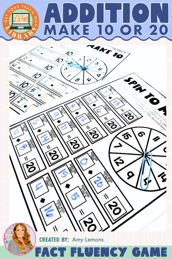 Spin to Make 10 or 20 Addition Game | Making Ten Fact Fluency Practice