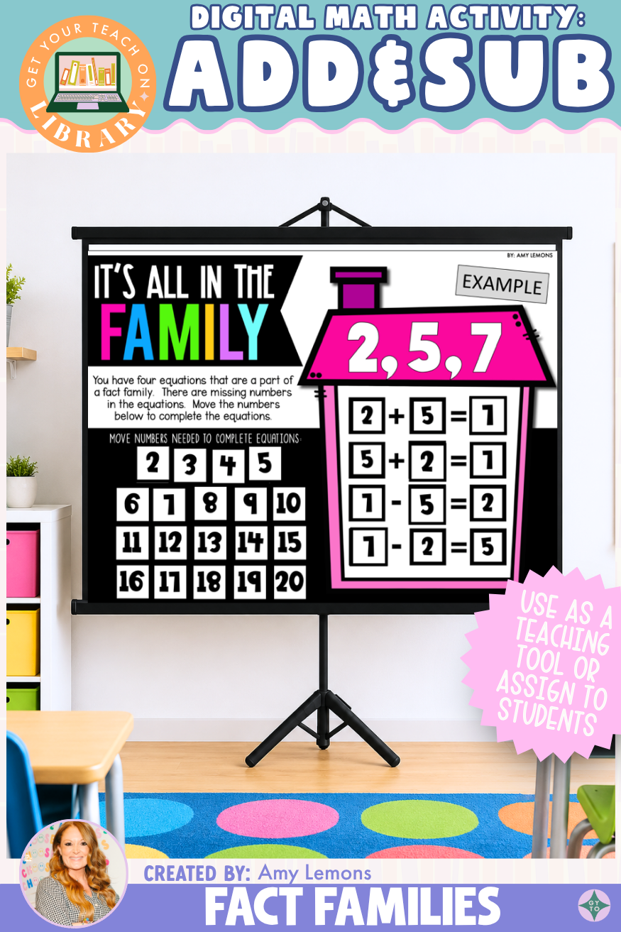 Fact Families | Digital Addition and Subtraction Math Activity