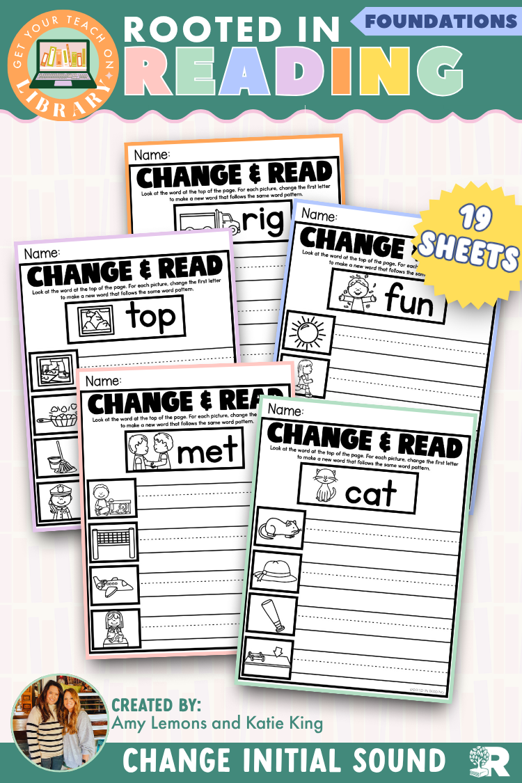 Rooted in Reading | Supplemental Phonics Activities for Changing Initial Sounds