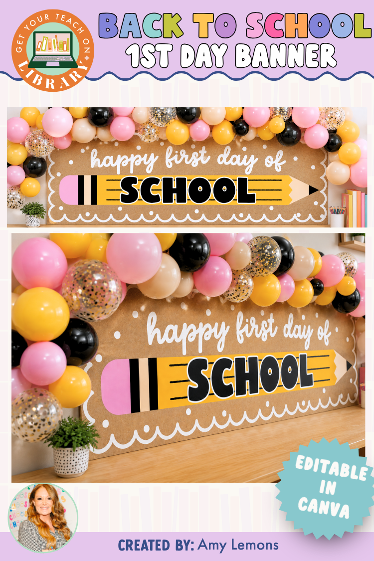 Back to School First Day Banner | Editable in Canva