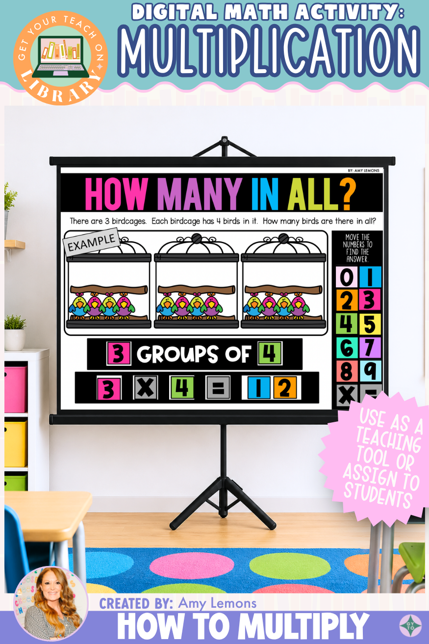 How Many in All with Multiplication Models | Digital Multiplication Math Activity