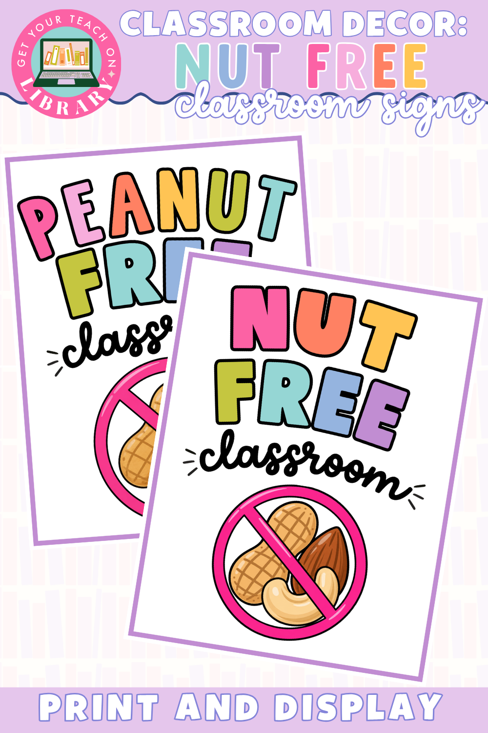 GYTO Classroom Decor: Nut Free Signs | Classroom Signs | Bright Classroom Decor