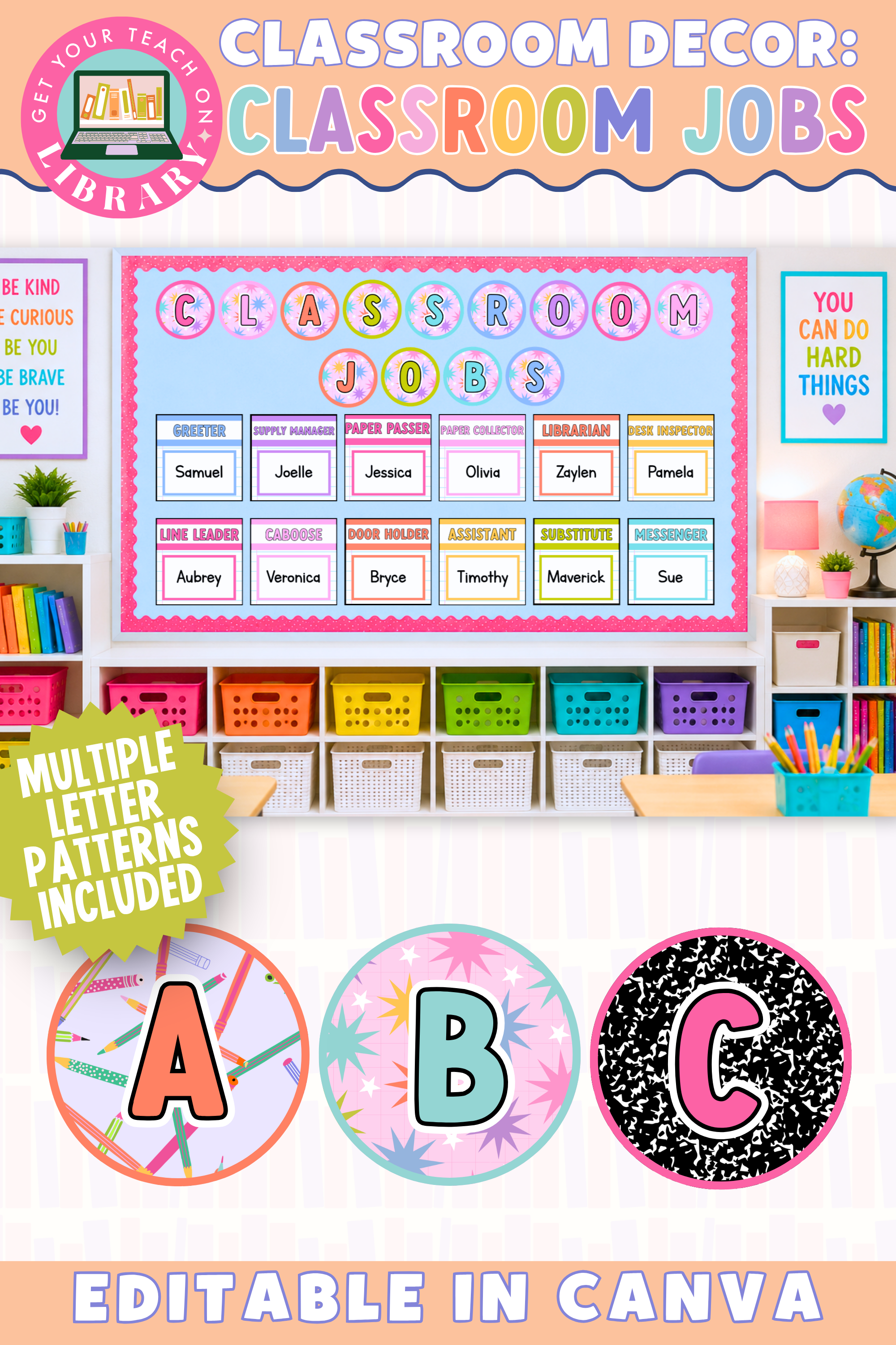 GYTO Classroom Decor: Classroom Jobs | Bright Classroom Decor