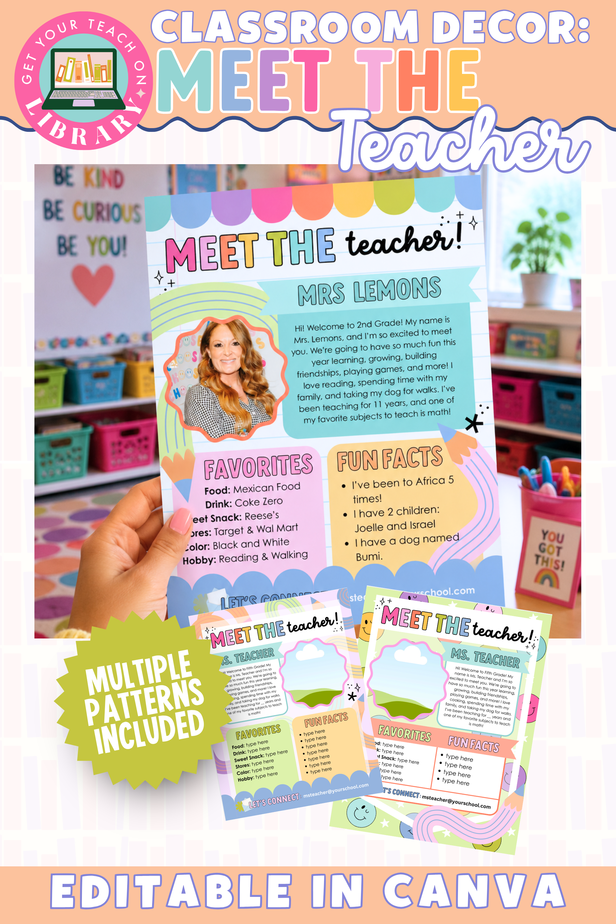 GYTO Classroom Decor: Meet the Teacher Templates | Bright Classroom Decor