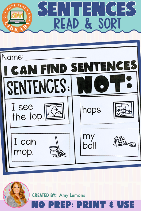 Sentence Sort | Read and Sort Sentences Cut and Paste Activity
