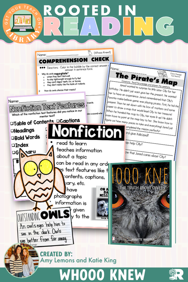 Rooted in Reading: Whooo Knew? Read Aloud Activities | Reading Comprehension for Nonfiction Text Features