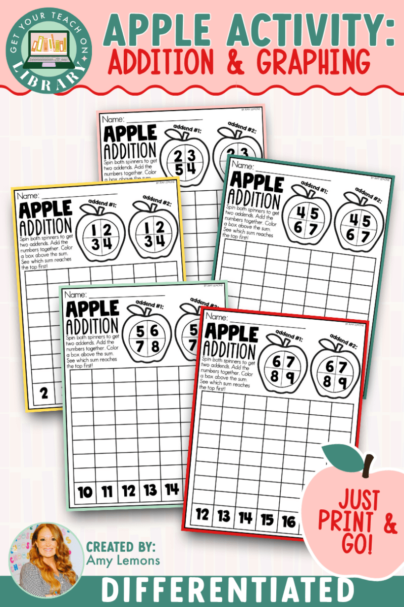 Apple Math Activity: Apple Addition & Graphing Printable - Shop GYTO - Get Your Teach On