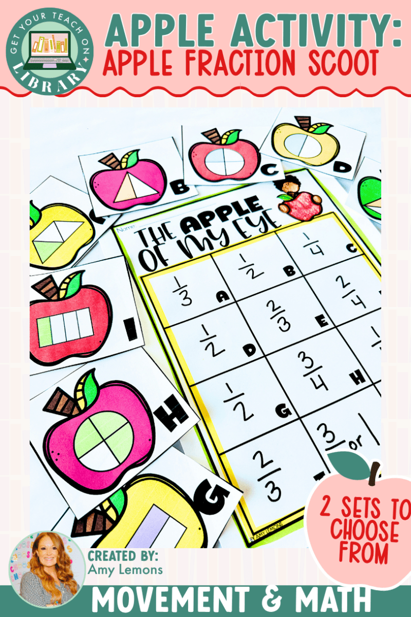 Apple Math Activity: Fraction Scoot | Apple-Themed Fraction Task Cards - Shop GYTO - Get Your Teach On
