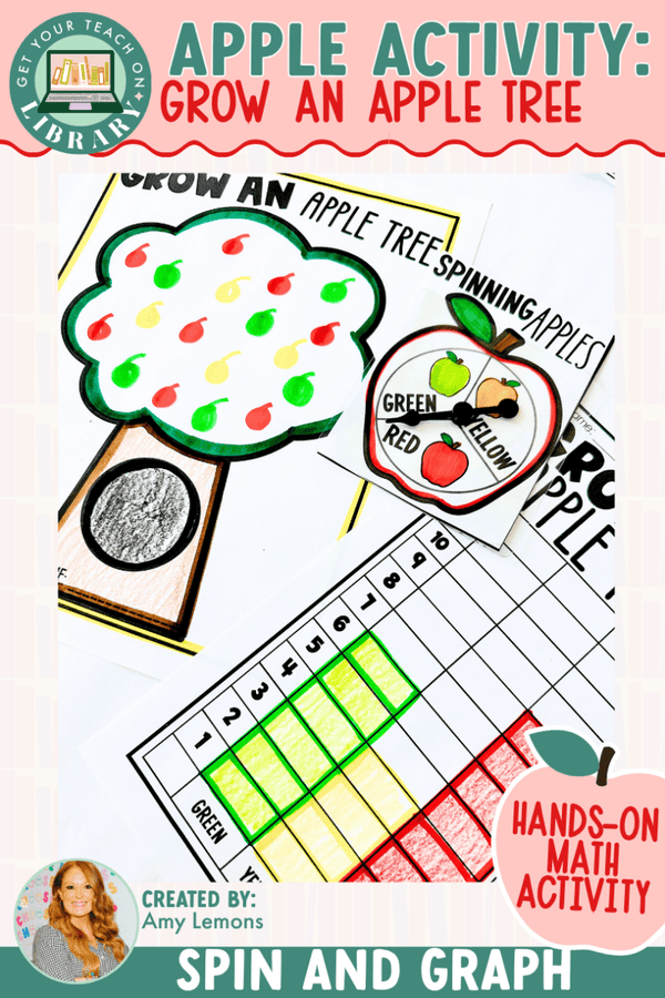 Apple Math Activity: Grow An Apple Tree Spin and Graph Activity – math resource by Amy Lemons and Get Your Teach On