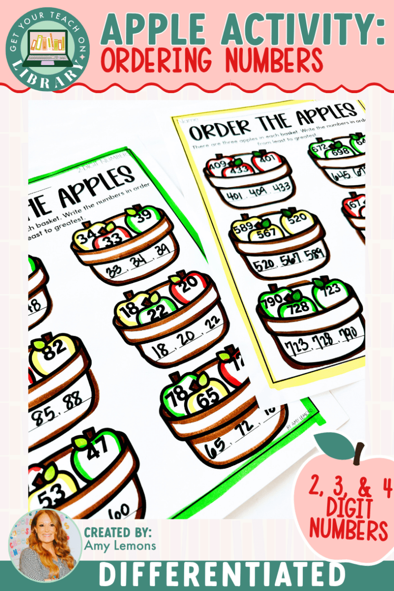 Apple Math Activity: Order the Apples | 2, 3 & 4 Digit Ordering Numbers Activity - Shop GYTO - Get Your Teach On