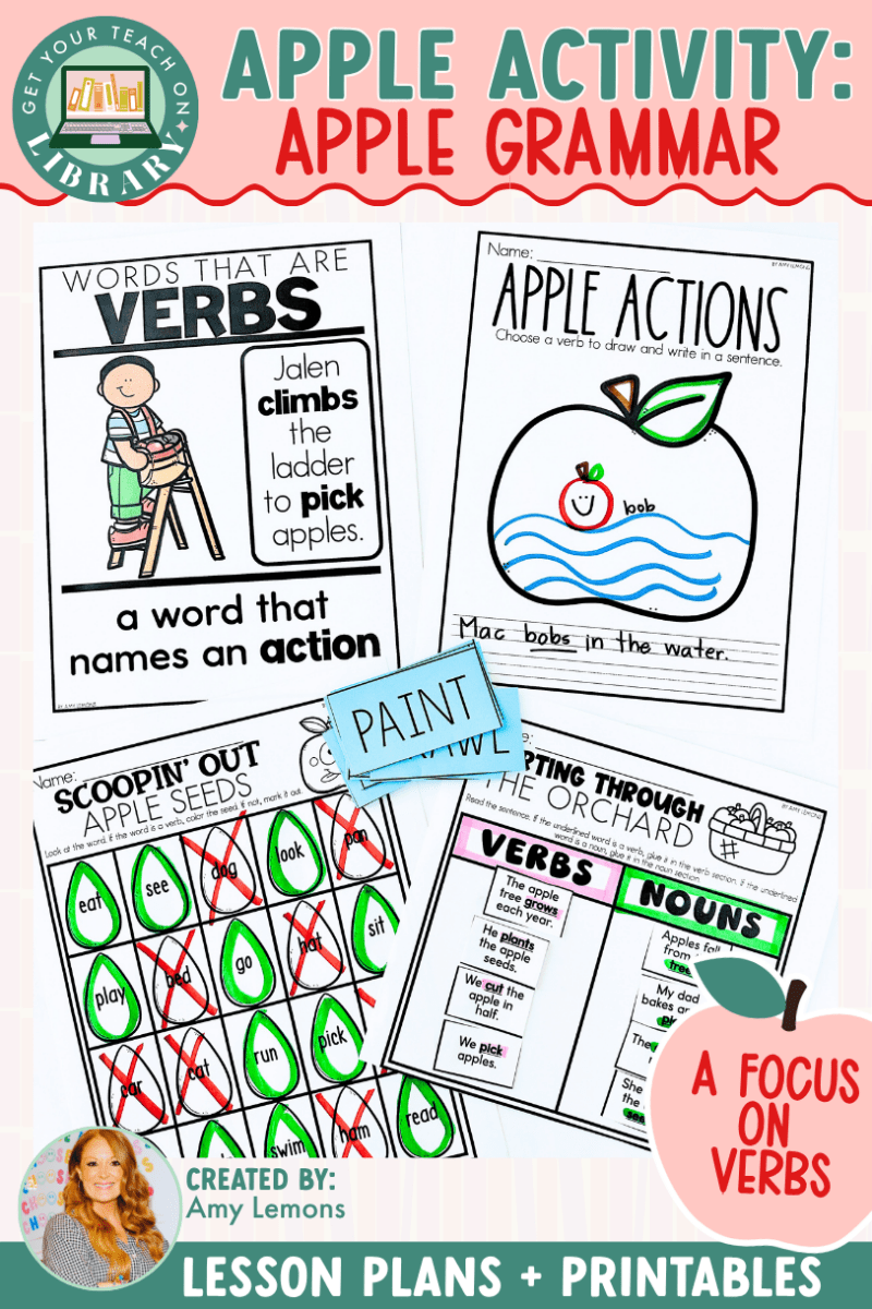 Apple Reading Activity: Apple Grammar Activities | Verbs & Nouns - Shop GYTO - Get Your Teach On