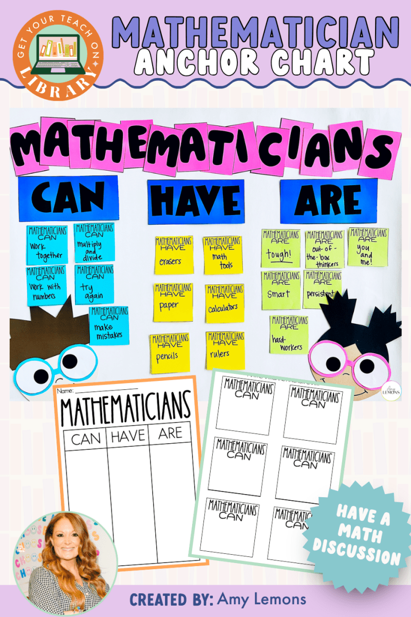 Back to School Math Activity: Mathematicians Anchor Chart - Shop GYTO - Get Your Teach On