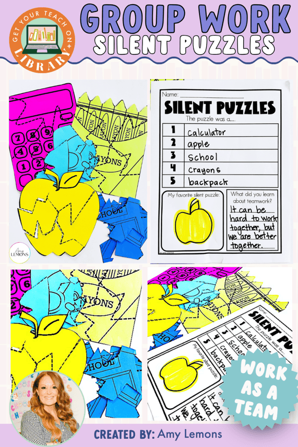 Back to School Math Activity: Silent Puzzles – printable math resource for grades 1–3 by Amy Lemons and Get Your Teach On