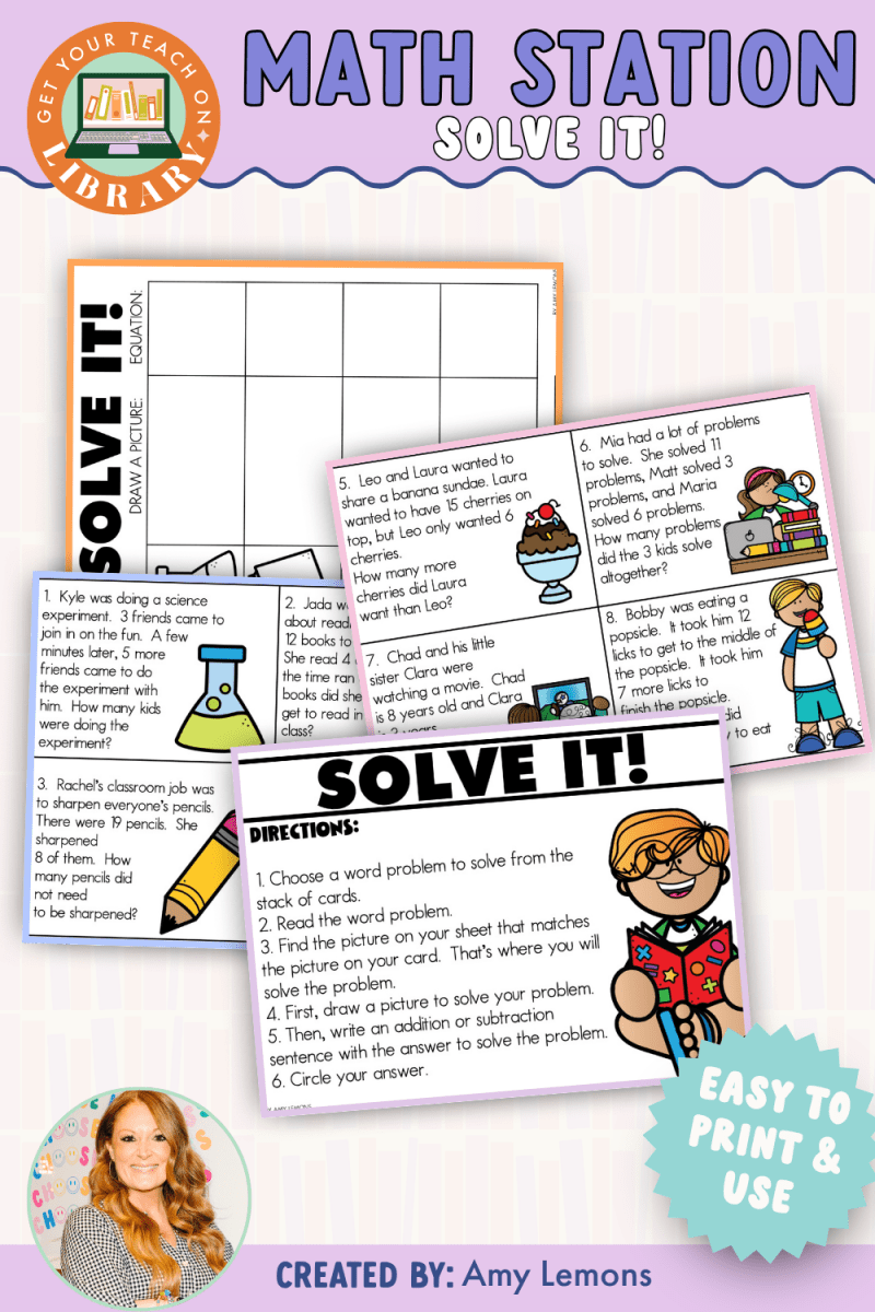 Back to School Math Station: Solve It! - Shop GYTO - Get Your Teach On