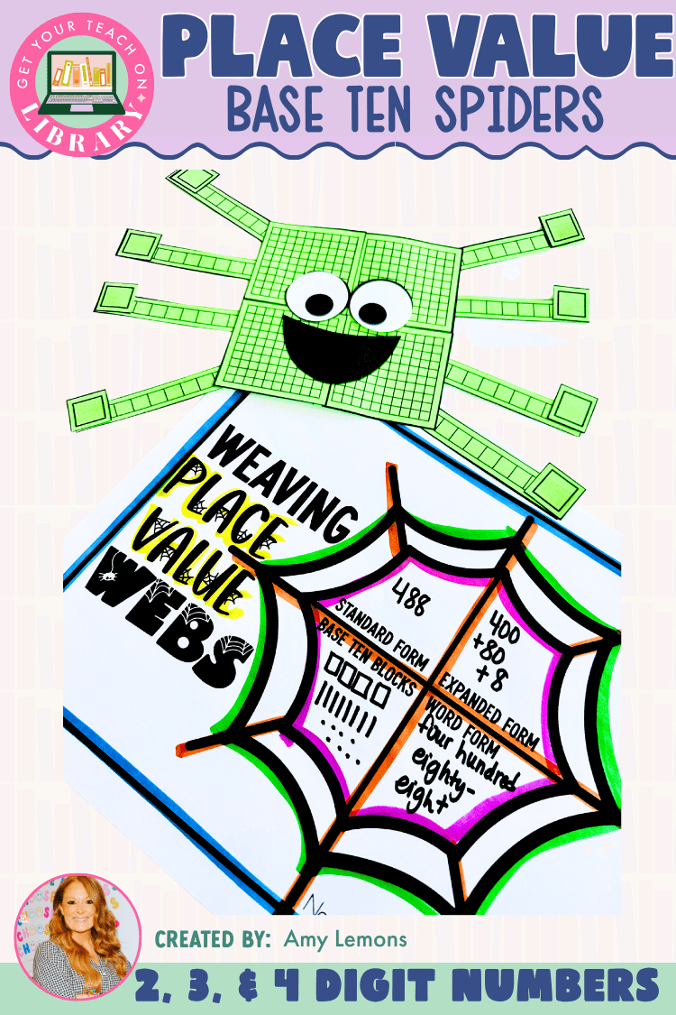 Base Ten Spider Craft | Place Value with 2-Digit, 3-Digit & 4-Digit Numbers | Spider Math - Shop GYTO - Get Your Teach On
