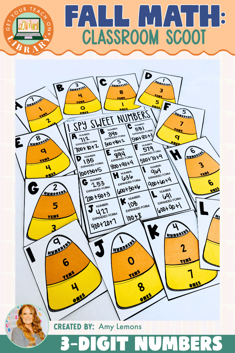 Candy Corn Math Scoot | 3-Digit Place Value & Expanded Form - Shop GYTO - Get Your Teach On