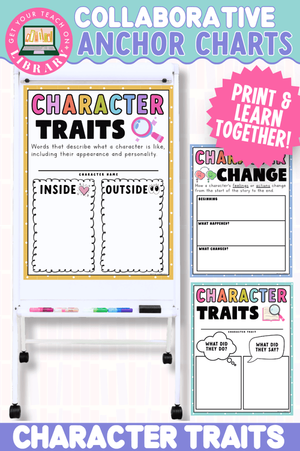 Collaborative Anchor Charts for Character Traits – editable reading poster templates by Get Your Teach On