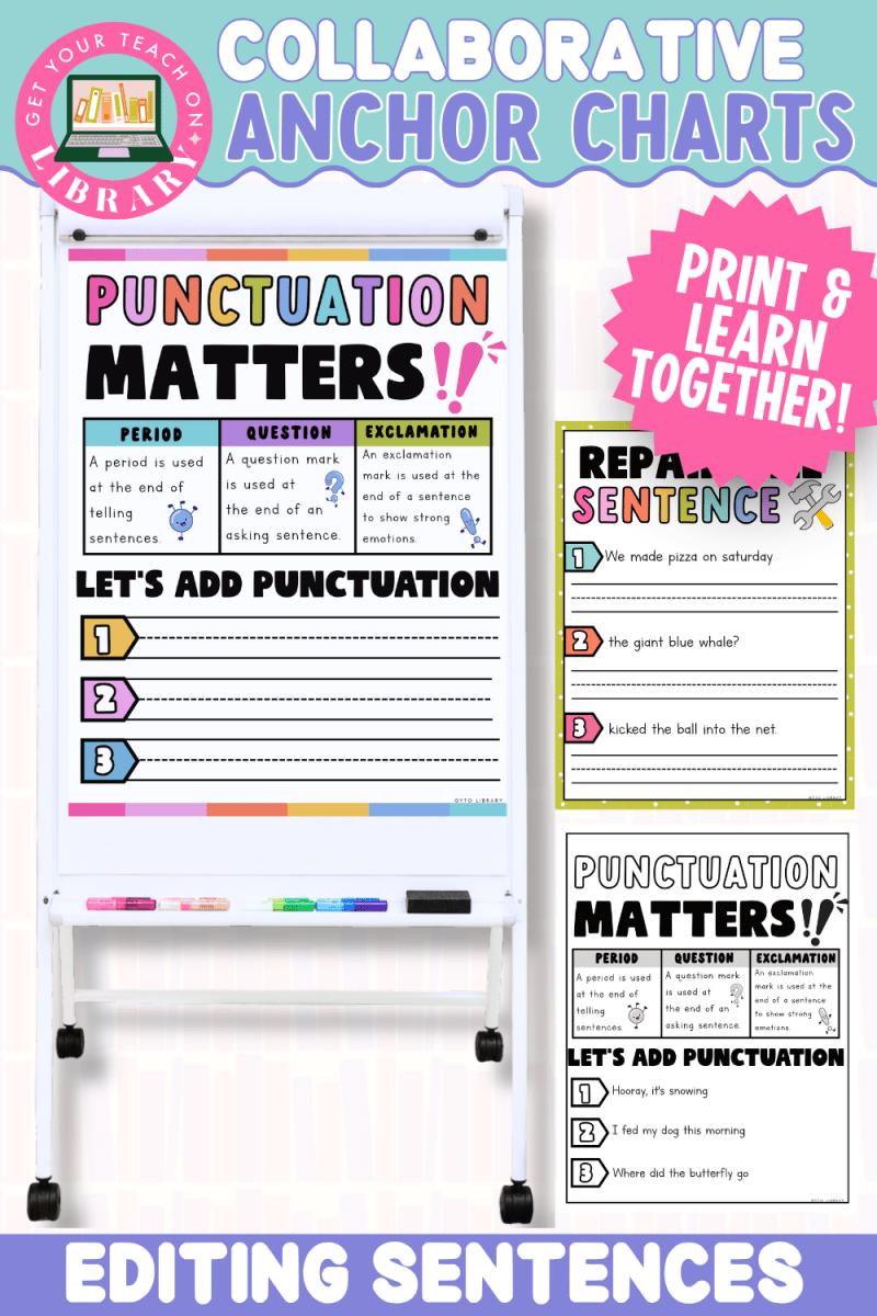 Collaborative Anchor Charts for Editing Sentences | Editable Writing Poster Templates - Shop GYTO - Get Your Teach On