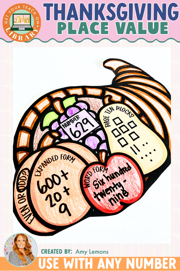 Cornucopia Place Value Math Craft | Thanksgiving Math & Fall Bulletin Board - Shop GYTO - Get Your Teach On