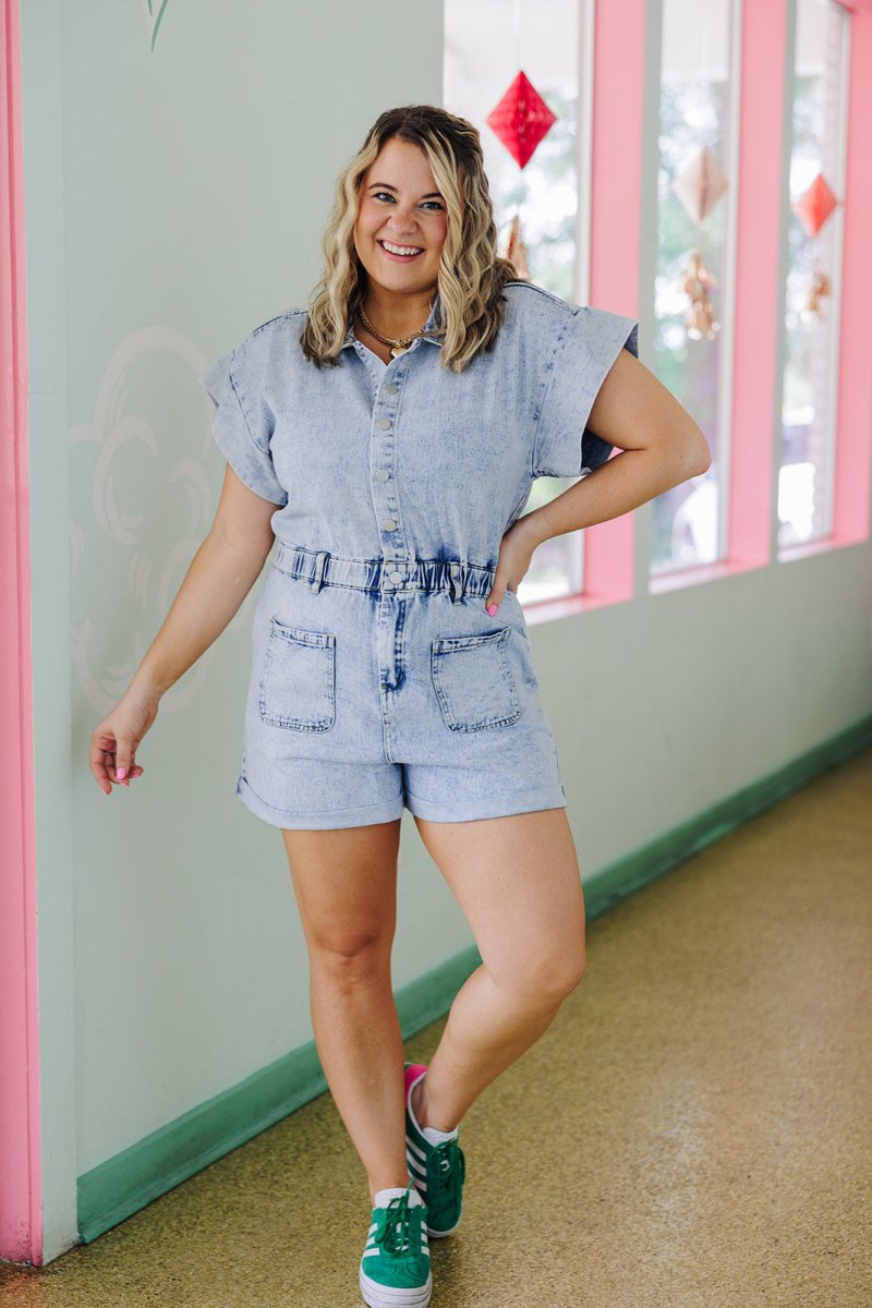 Denim Romper - GYTO Collective - Get Your Teach On