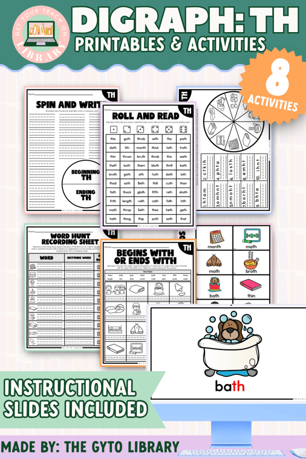 TH Digraph Word Work: Phonics Decoding & Fluency – printable phonics classroom resource for grades K–2 by Get Your Teach On