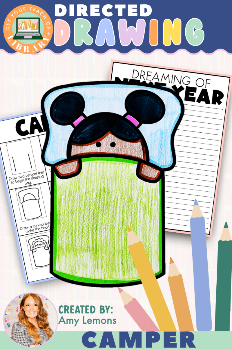 Directed Drawing: Camping Kid with Writing Pages - Shop GYTO - Get Your Teach On