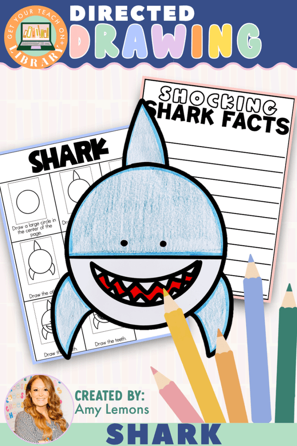 Directed Drawing: Shark with Writing Pages – printable writing classroom resource by Amy Lemons and Get Your Teach On