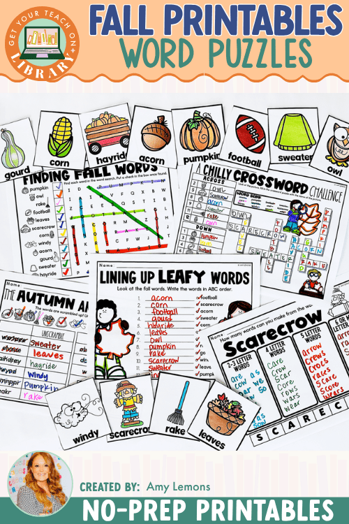 Fall No-Prep Printable: Fall Word Puzzles & Vocabulary Printables - Shop GYTO - Get Your Teach On